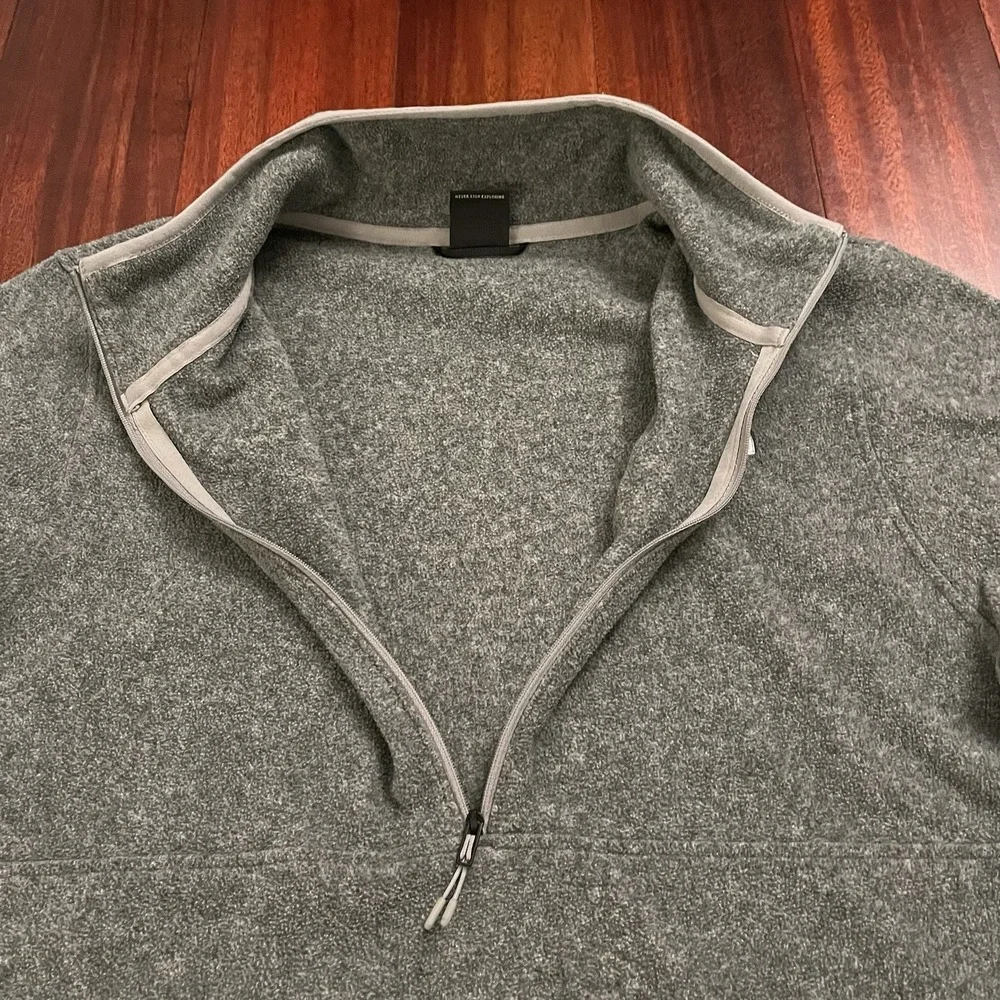 The North Face Jacket Men Large Gray 1/4 Zip Fleece Pullover Sweater Polartec